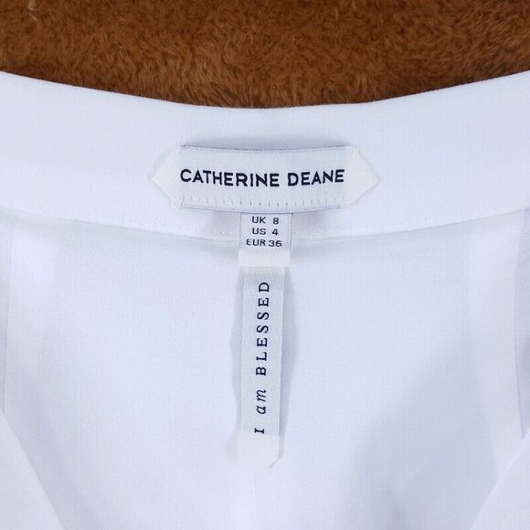 Milani Stretch Crepe Straight Leg White Women's Trousers - Picture 2 of 9